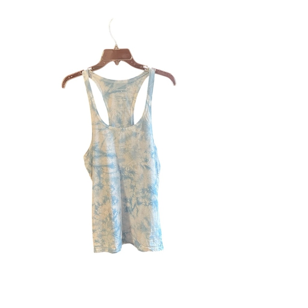 Jed North blue white tie-dye racerback muscle tank top cotton spandex Sz S